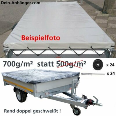 Flachplane für Eduard 311x160cm Innenmaß 680g/m² inkl.Seil & 24x Ösen & Nieten