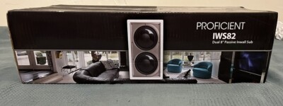 Proficient IWS82 Dual 8  Passive Inwall Sub Subwoofer 200 Watts 30Hz-120Hz PAS23