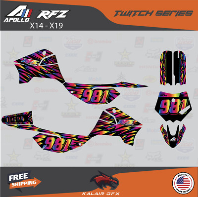 Graphics Decal Kit For Apollo RFZ X4 X5 X6, X14 to X19 all years Twitch-Rainbow