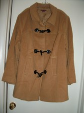 Womens Toggle Short Coat Size 28 By Jessica London Camel Color New W/ No Tags