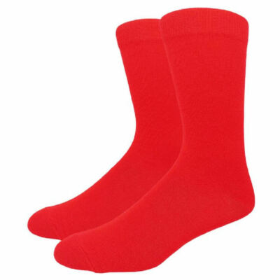 Men's Solid Color Cotton Dress Assorted Plain Dress Socks, Multi-Colors & Lot