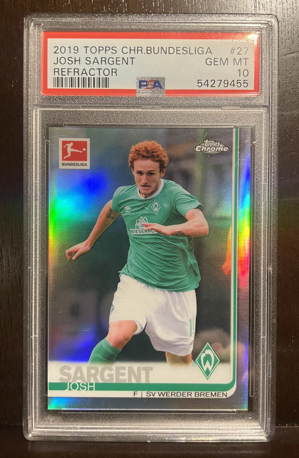 2019 Topps Chrome Bundesliga Josh Sargent Refractor PSA 10