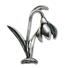 Snowdrop Pin Badge Pewter Spring Flower Brooch Tie Hat Bag Lapel Pin Jewellery