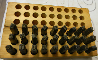MATCO TOOLS 27PC 3/16'' LETTER STEEL STAMP SET #LS-316 IN WOODEN STORAGE CASE