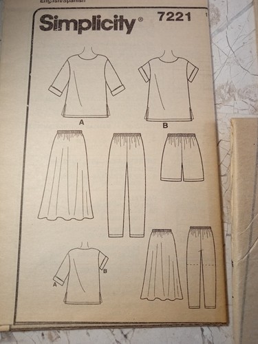 SIMPLICITY 7221 Vtg 90s Fashion Sew Pattern Top Pant Skirt UNCUT GG 26 28 30 32 - Picture 8 of 8