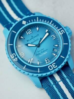 BLANCPAIN x SWATCH SCUBA FIFTY FATHOMS BLUE LAGOON 42.3mm NEW W TAGS PAPERS!