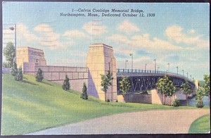 Northampton Mass C 1952 Pc M25 View Of Calvin Coolidge Memorial Bridge Ebay