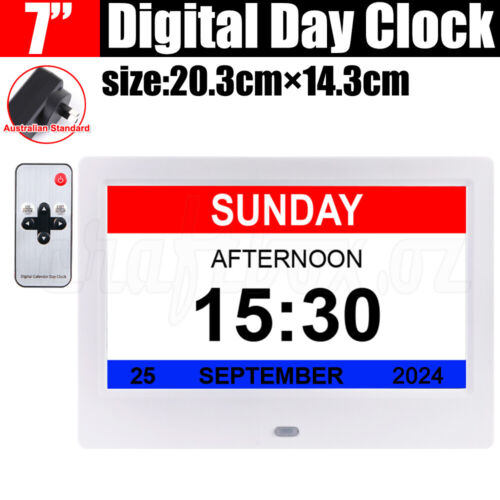 7/8/10 LED Dementia Digital Calendar Clock Alarm Extra Large Day Week Month Year - Picture 19 of 24