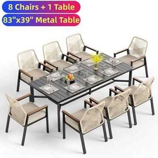Outdoor Dining Table Sets Patio Dining Sets Wicker Chair Metal Table Sets 9Pcs