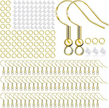 Hypoallergenic Earring Hooks 500 PCS/75 Pairs, Earring Making Kit,Ear Wires Fish