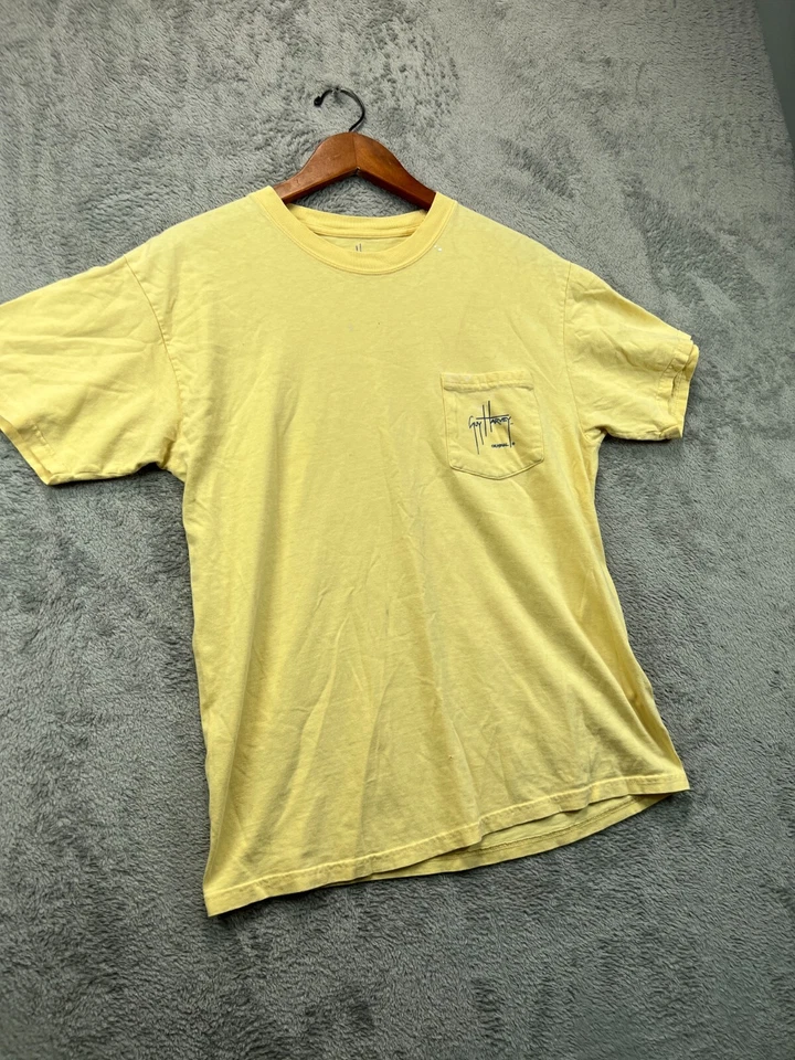 Guy Harvey Original Blue Water T Shirt Mens Medium Yellow Fish Logos Crew SS - Image 2 of 4