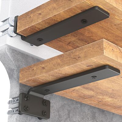 Heavy-Duty Floating Shelf Brackets Sturdy Metal Support with 160 lb Capacity