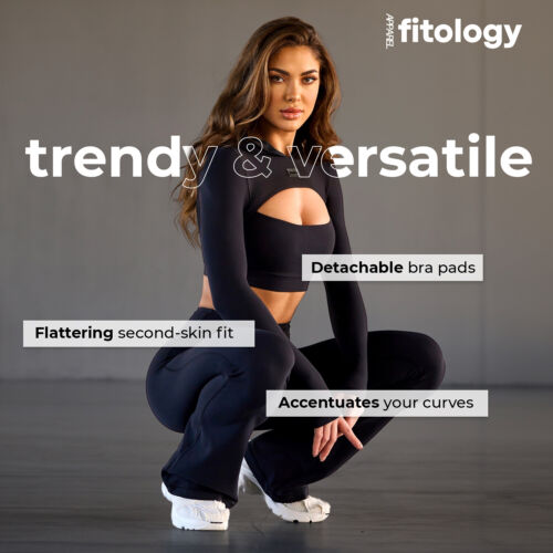 Womens Breathable Workout Hoodie, Cropped Top Pullover Hoodie Sweatshirt, Black - Picture 10 of 12