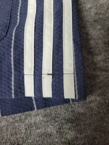 Adidas Originals Gessato Seersucker Uomo Taglia S Blu Grigio Maglia Manica Lunga - Foto 7 di 13