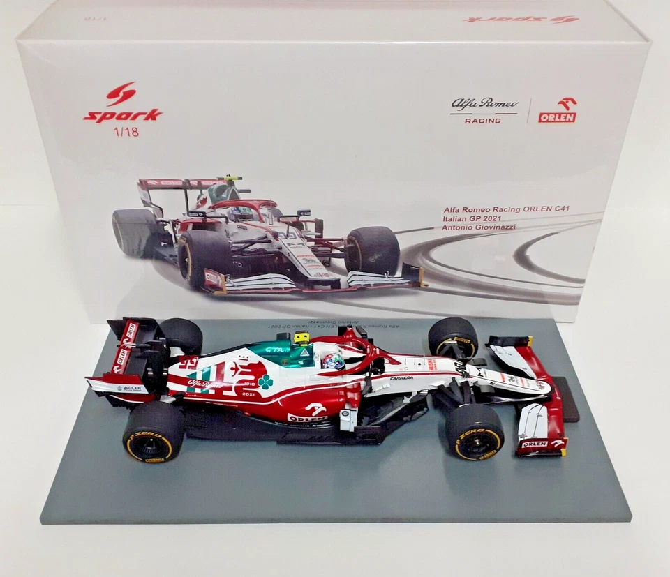 MODELLINO AUTO 1:18 SPARK F1 ALFA ROMEO C41 GIOVINAZZI ITALIAN GP 2021 DIE CAST - Immagine 4 di 4