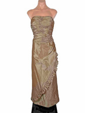 Strapless Gown Evening Formal Montage Boutique Mother of The Bride Taupe Ruched