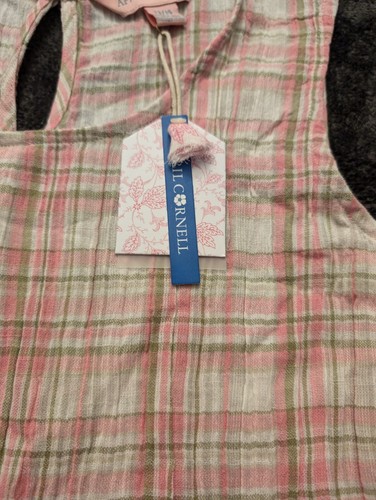 Vestido April Cornell Midi Rosa a Cuadros Talla 13/14 Nuevo con Etiquetas - Imagen 3 de 13