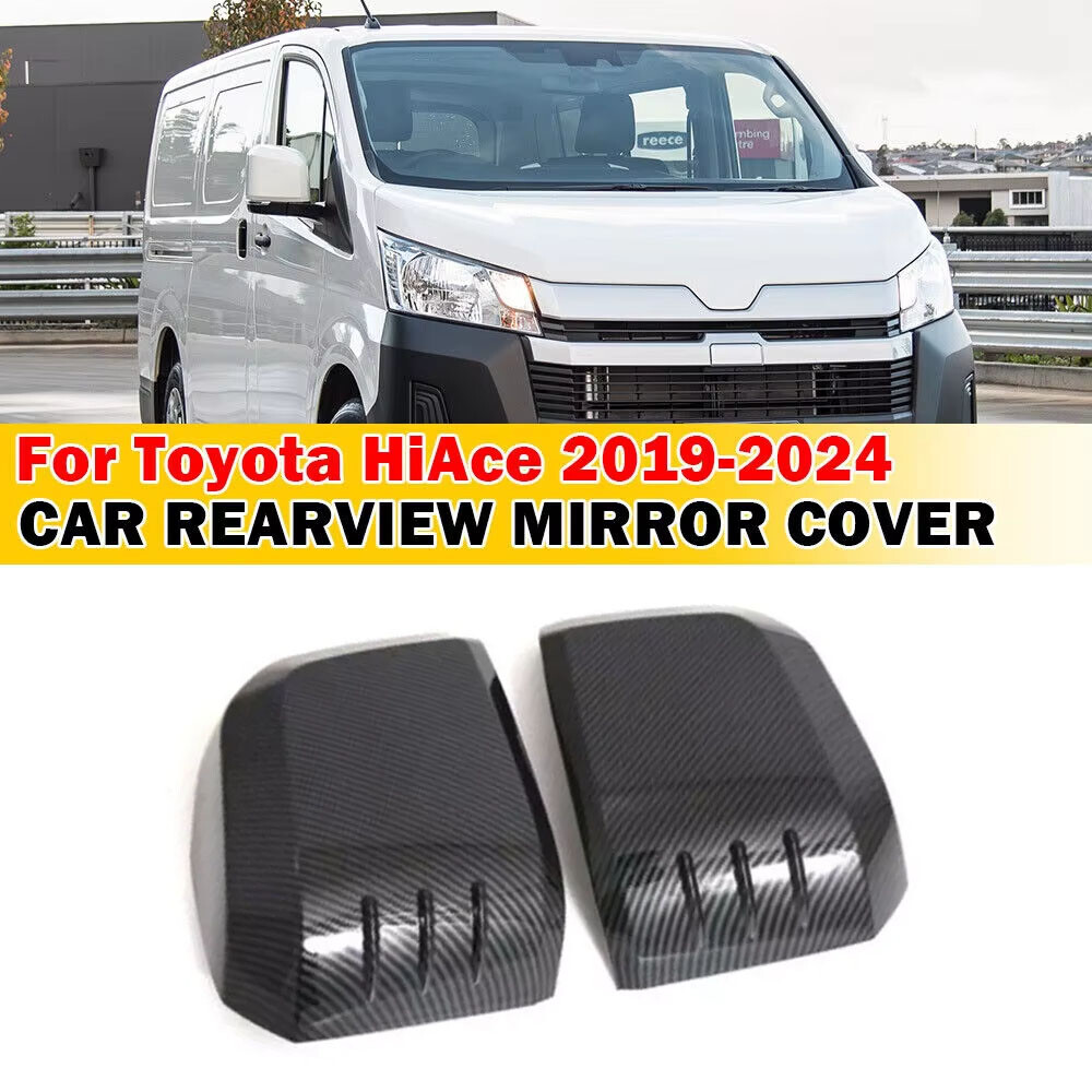 For Toyota HiAce Granvia Commuter 19-23 Rearview Side Mirror Cover Wing Cap Trim