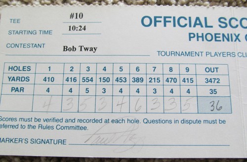 TOURNAMENT SCORECARD-1995 PHOENIX OPEN-SIGNED BY 2 PGA CHAMPIONSHIP WINNERS - Picture 2 of 5