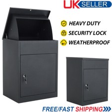 Metal Parcel Delivery Secure Drop Box Outdoor Storage Letter Post Box Lockable