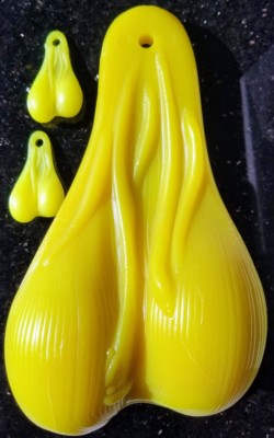 Yellow Combo of one 8 Inch Truck Nuts and two 2 inch Truck Nutz