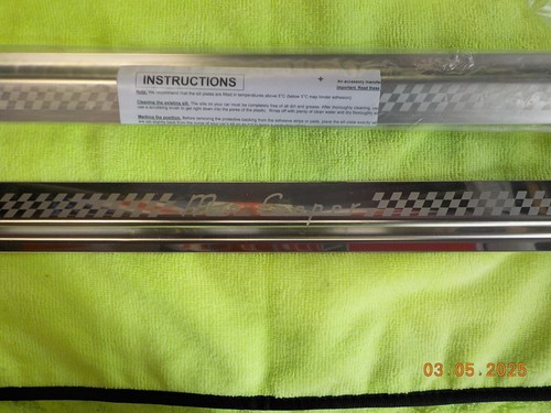 Classic Mini Door Cill Tread Plate Trim - labelled Mini Cooper