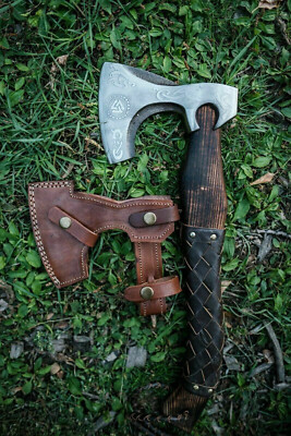 Hand-Forged Carbon Steel Viking Axe | Bearded Axe for Camping & Christmas Gift