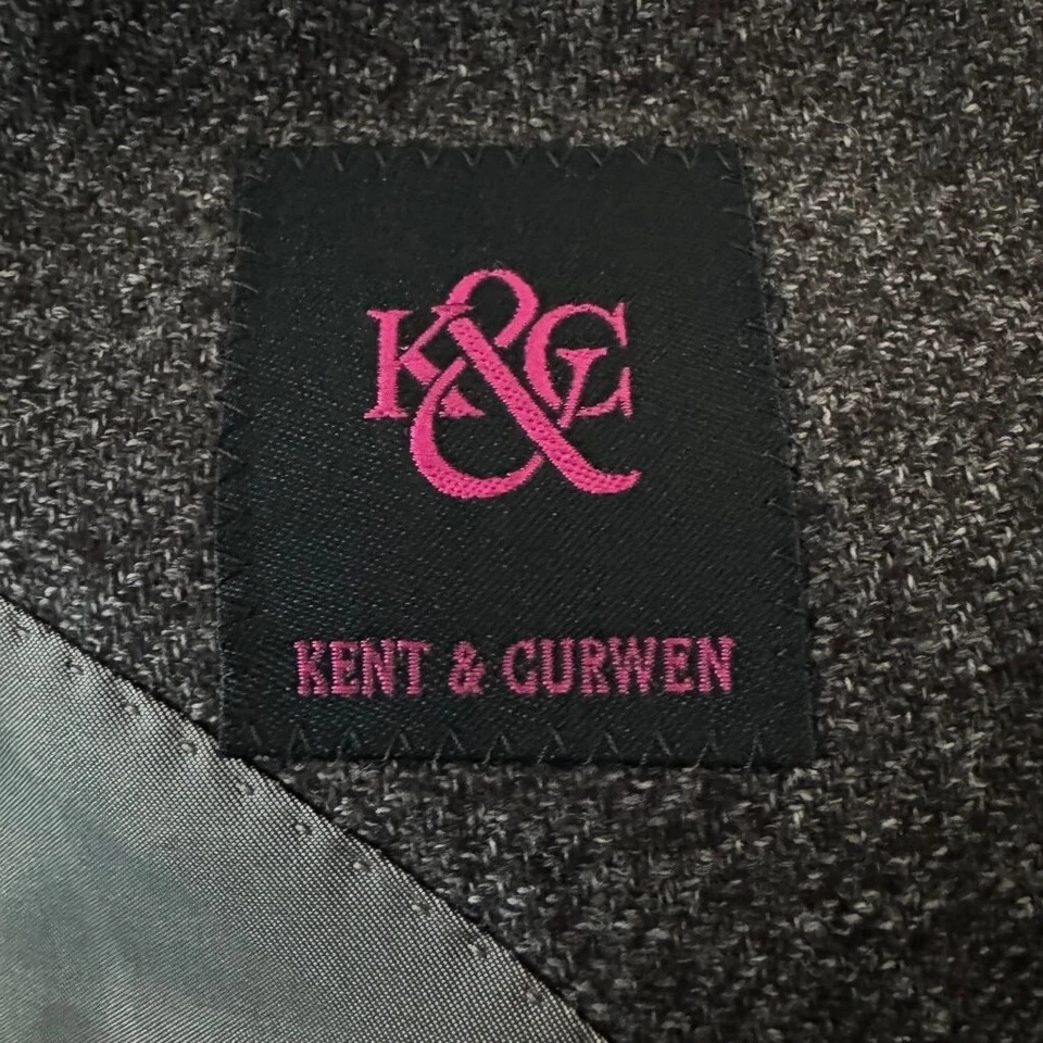 Kent & Curwen Dark Grey Heather Angora Cashmere Wool Jacket - 50 - Super Soft - Image 4 of 4
