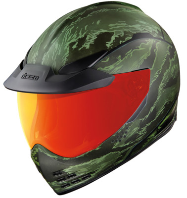 NEU ICON DOMAIN TIGER'S BLOOD GREEN MOTORRADHELM DOT ECE