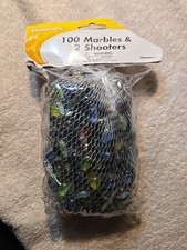 Cat's Eye Marbles 100  2 Shooters In Sealed Bag.
