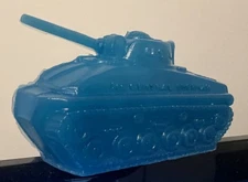 Mold-A-Rama Sherman Tank USA Military NY Worlds Fair Souvenir AQUA BLUE