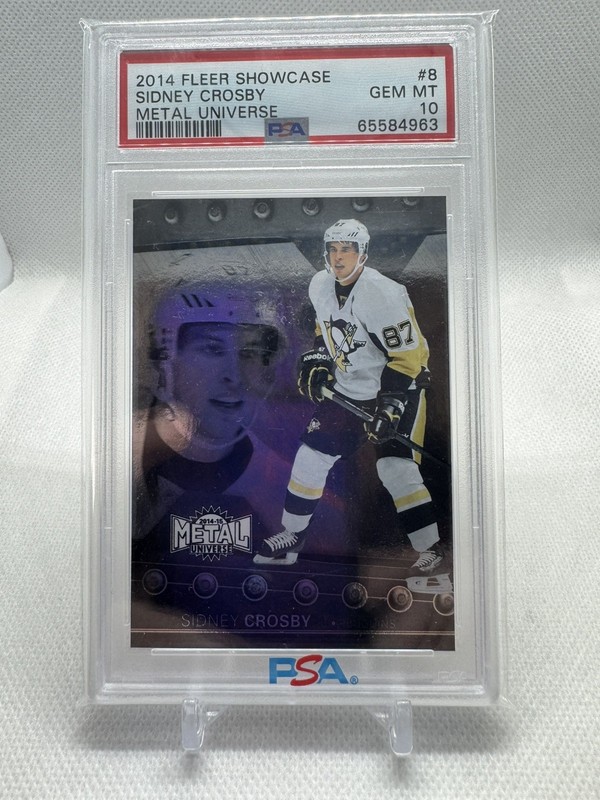2014 FLEER SHOWCASE METAL UNIVERSE #87 SIDNEY CROSBY PENGUINS PSA 10 LOW POP