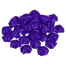 20Pcs Artificial Flowers Roses Heads Satin Rose Fabric Flowers Purple