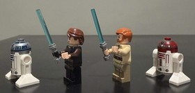 LEGO Star Wars Anakin (75281) & Obi-Wan (75135) Jedi Interceptors & Minifigures 