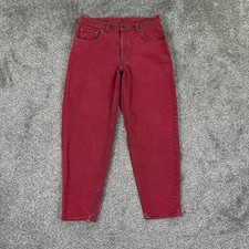Vintage Levis 560 Loose Fit Tapered Leg Red Jeans Mens 33x30 Made in USA 90s