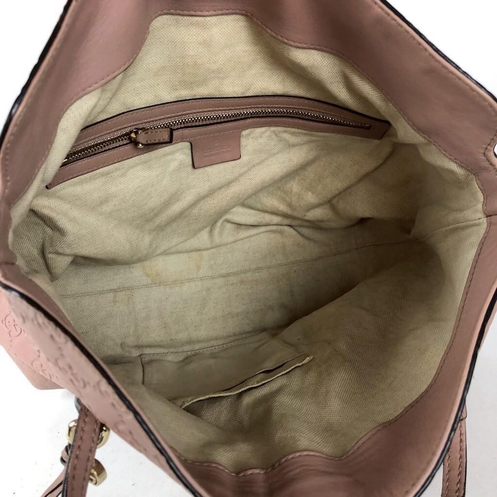 GUCCI Gucissima Leather Tote Bag Pink Beige Ladies Authentic Used thumbnail 9