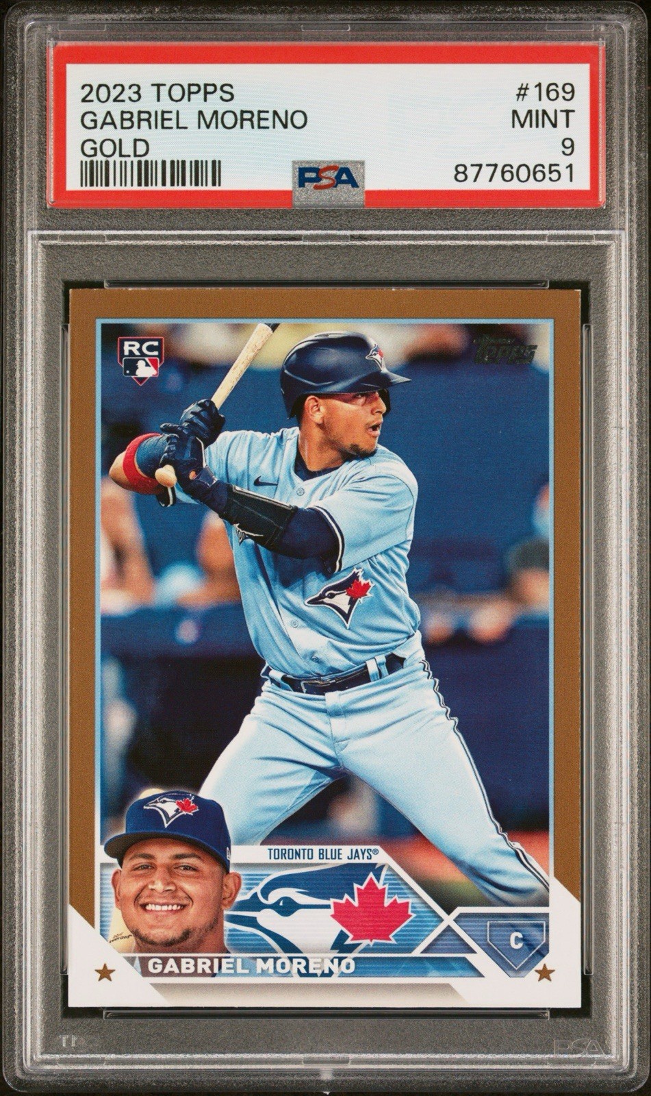 2023 Topps Gold #169 Gabriel Moreno RC PSA 9 MINT