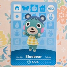 Bluebear 032 Animal Crossing Series 1 Amiibo Card Authentic NM Never Scanned