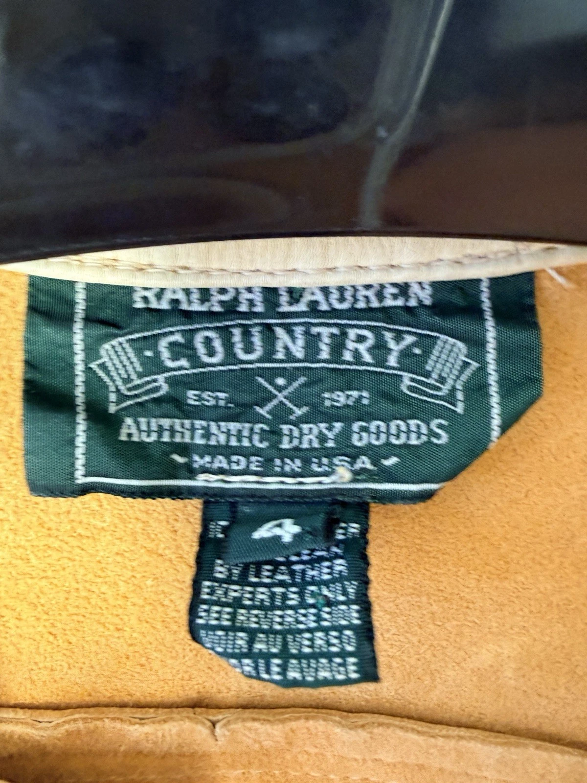 VTG 80s Ralph Lauren Country Hand Painted Leather Jacket Authentic Dry Goods USA image 23