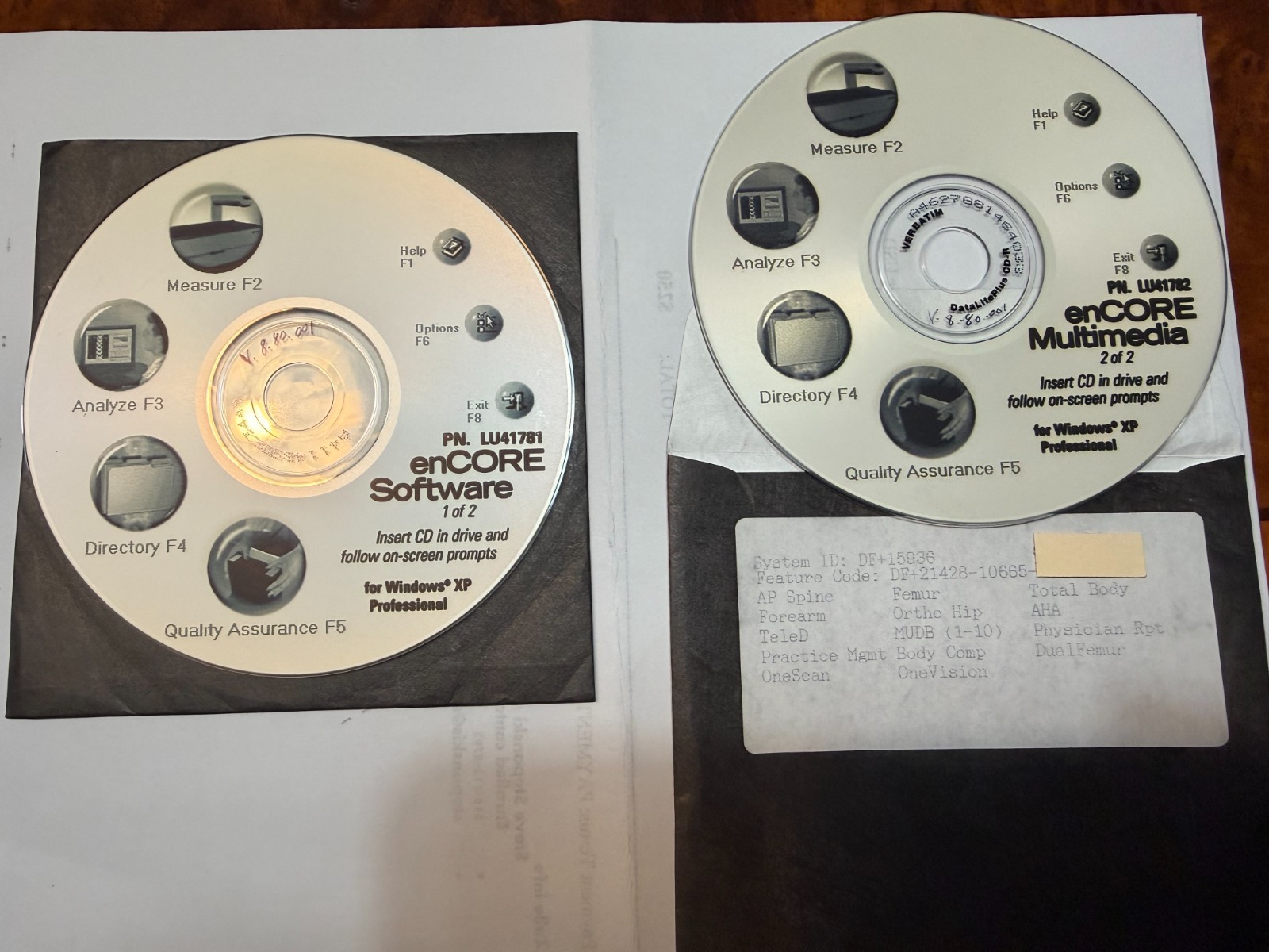 enCORE Software Ver 8.80 LU41781 / LU41782 Windows XP Pro Disk 1/2