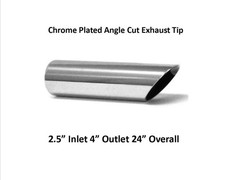 Brand New Chrome Plated Exhaust Tip Ac-424 2.5 Inlet 4 Outlet 24 Overall