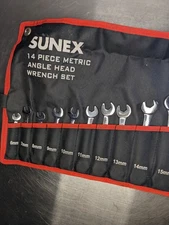 Sunex 9914M Metric Angle Wrench Set, Fully Polished, 6mm - 19mm, 14-Piece