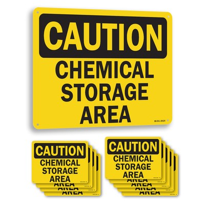 #ad Chemical Storage OSHA Caution Sign Metal Plastic Or Decal 5 or 10 Pack $238.99