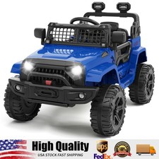 Kids Truck Electric Ride-on Truck Toy Blue for Toddlers with Remote Control 12V