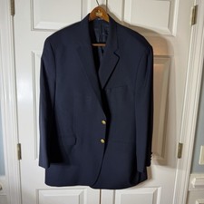 Polo Ralph Lauren Men  s Blazer, Sz 48R Custom Fit, Navy Blue 100 Wool Vintage