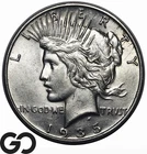 1935 -S Peace Dollar, Tough Choice AU++/Unc Final Year Series Issue