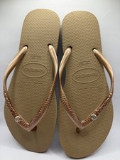 Flip Flop Rose Gold Slim With Crystal Details Size 5