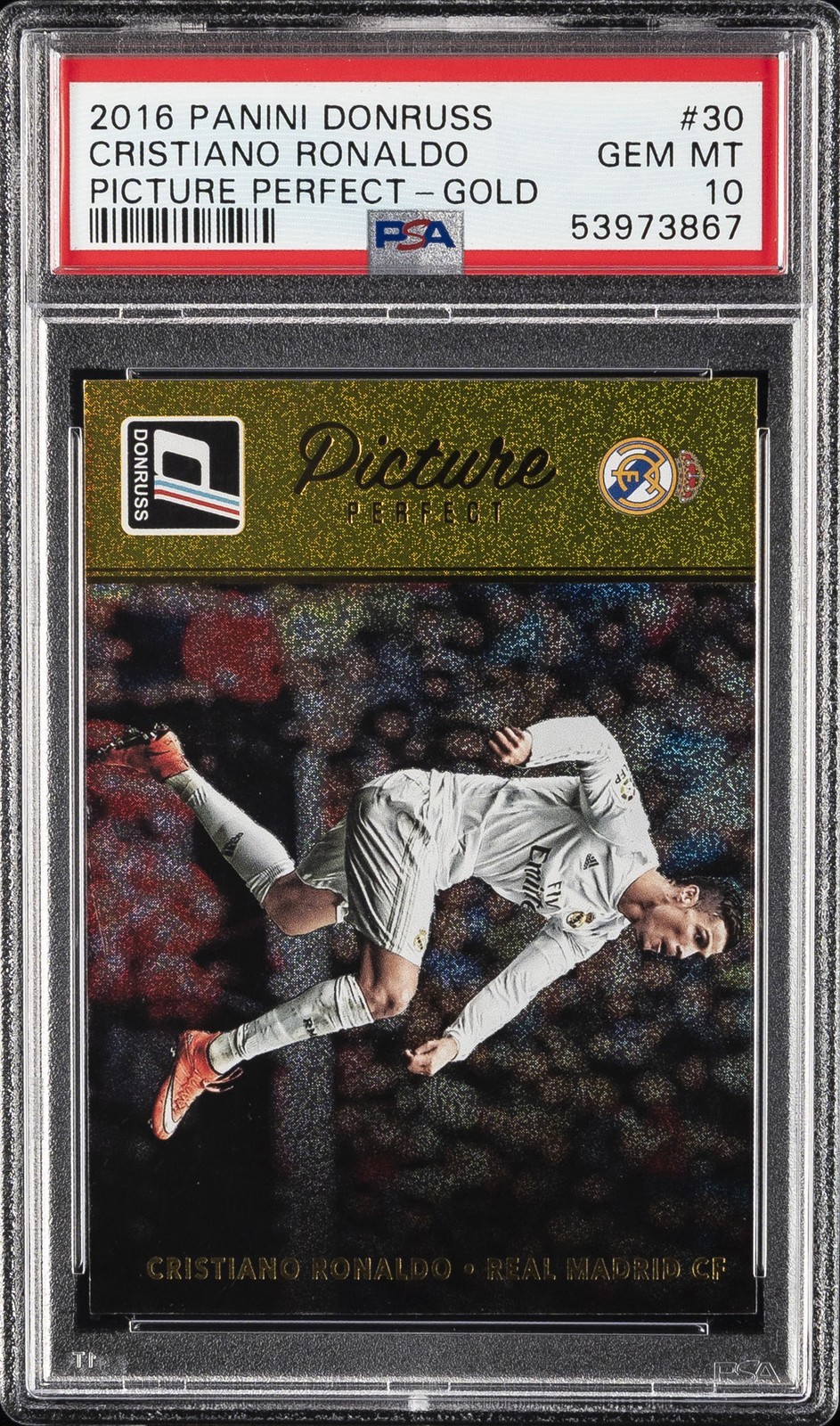 2016 PANINI DONRUSS PICTURE PERFECT GOLD #30 CRISTIANO RONALDO PSA 10