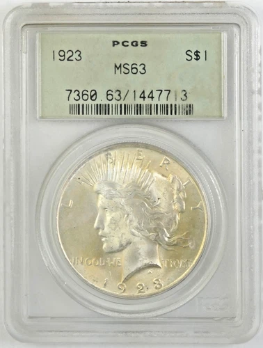 1923 Peace Silver Dollar MS63 PCGS