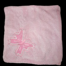 Light Pink Baby Blanket Butterfly Sparkle Plush Silver Lovey Baby Girl RN 65815